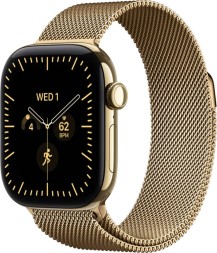 Apple Watch Series 12, GPS+Cellular, 46 mm, Milanese Loop (Radiant Gold), размер M/L
