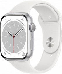 Часы Apple Watch Series 8, 41 мм (серебристый) спортивный ремешок