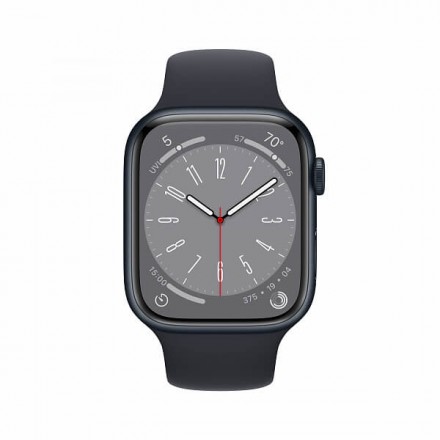 Часы Apple Watch Series 8, 45 мм спортивный ремешок (тёмная ночь)